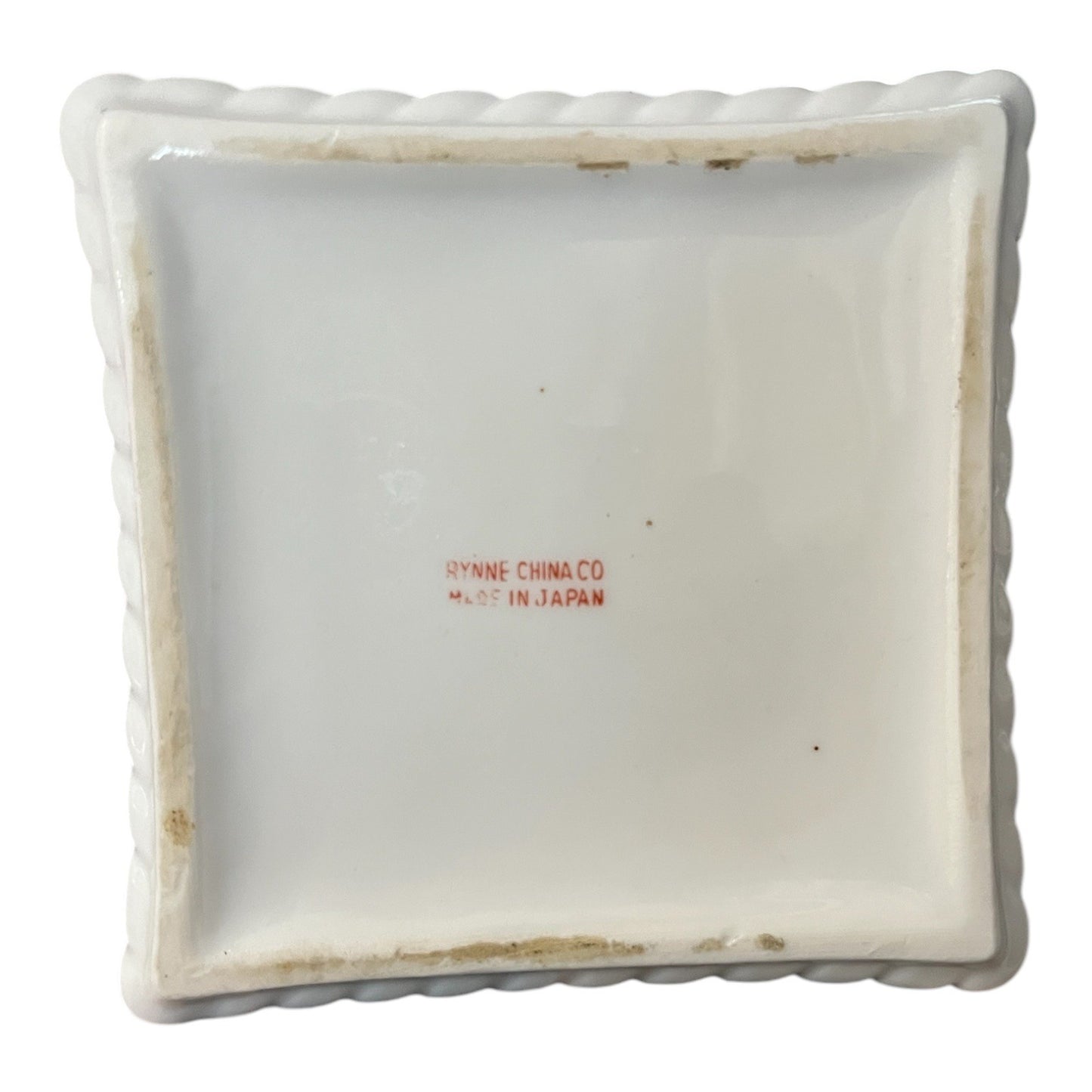 Vintage Rynne China Co Milk Glass Style Square Candle Holder Japan