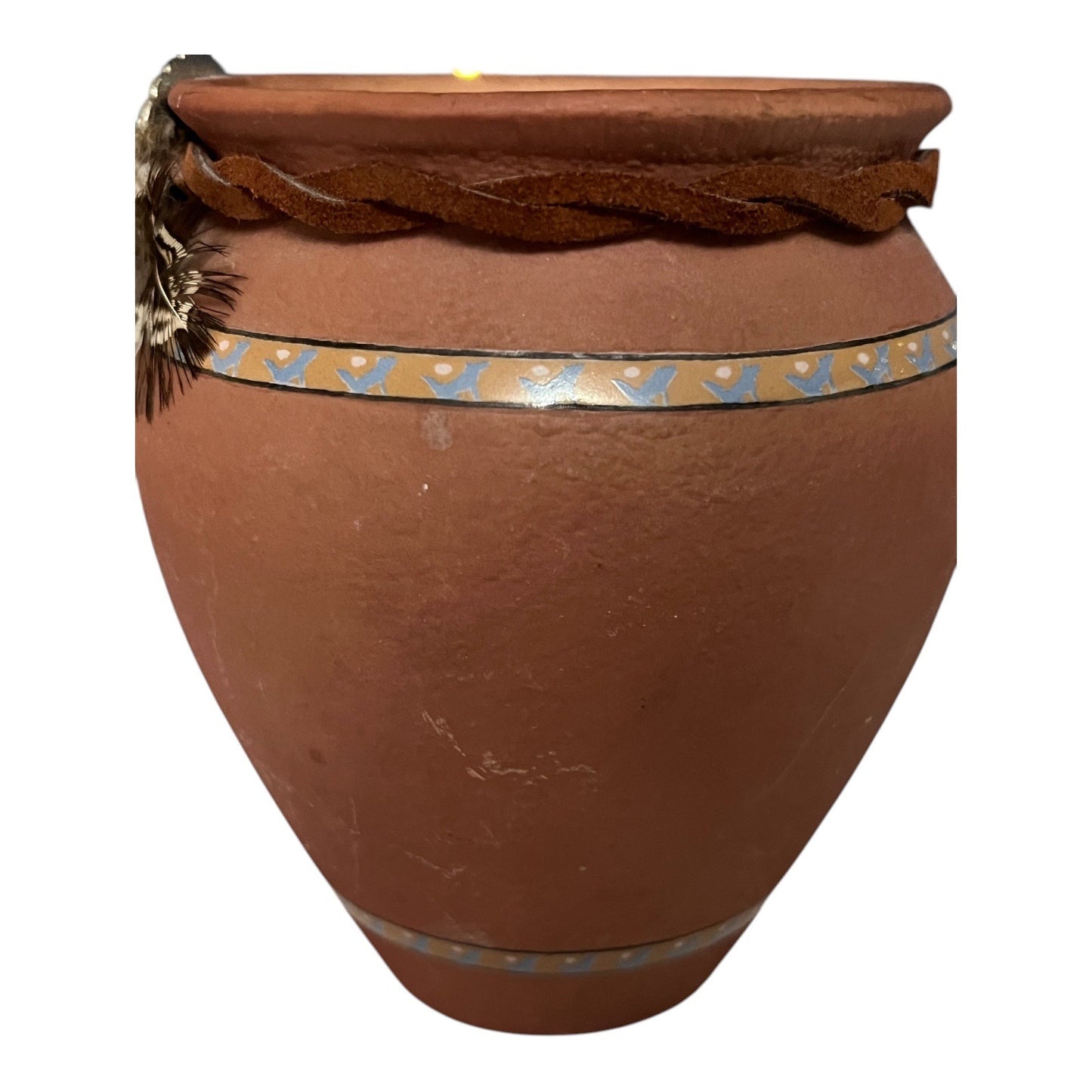 Cry of Courage Wolf Vase – Limited Edition 2001 HC – Southwestern Terra Cotta Style