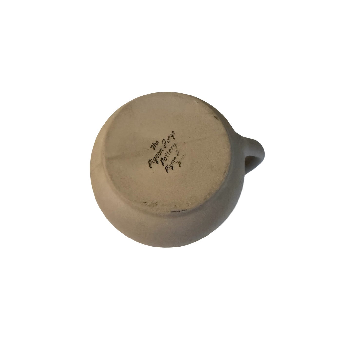 Pigeon Forge Pottery Handcrafted Stoneware Creamer Pitcher Dogwood Floral Gray Yellow Interior