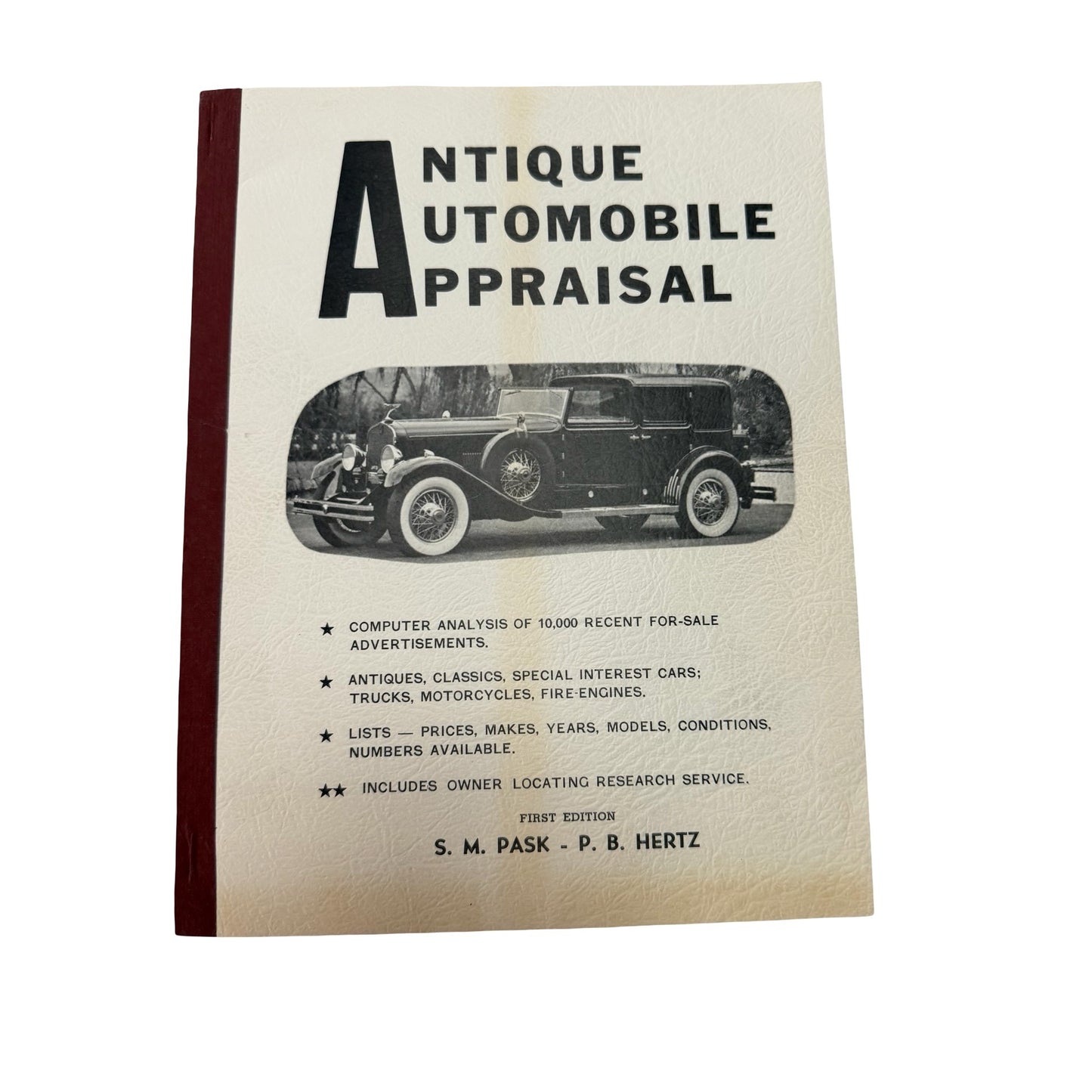 1967 Antique Automobile Appraisal First Edition S.M. Pask P.B. Hertz Collector Car Price Guide