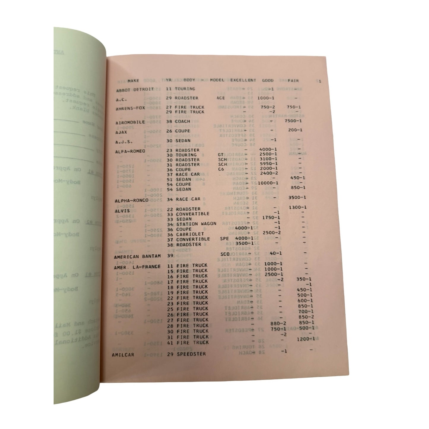 1967 Antique Automobile Appraisal First Edition S.M. Pask P.B. Hertz Collector Car Price Guide