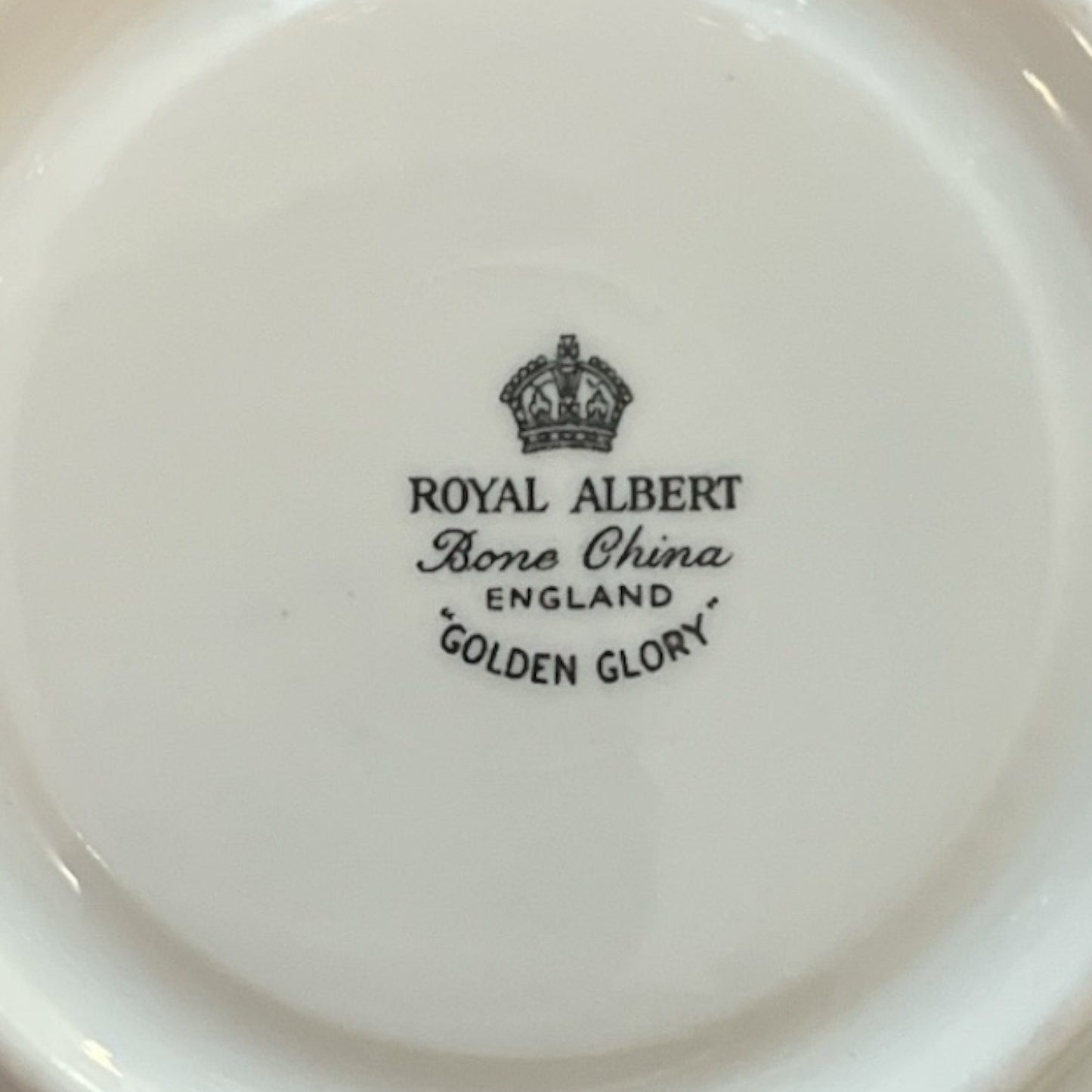 Vintage Royal Albert “Golden Glory” Bone China Saucer – England – Gold Floral Scalloped Edge