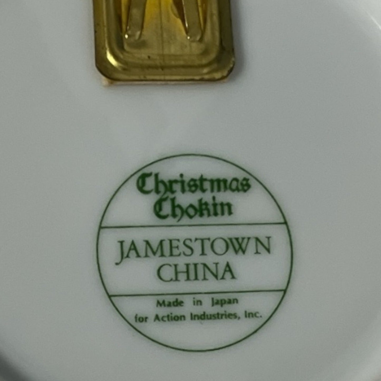 VTG Jamestown China Christmas Chokin Plate – Santa Sleigh & Village Scene