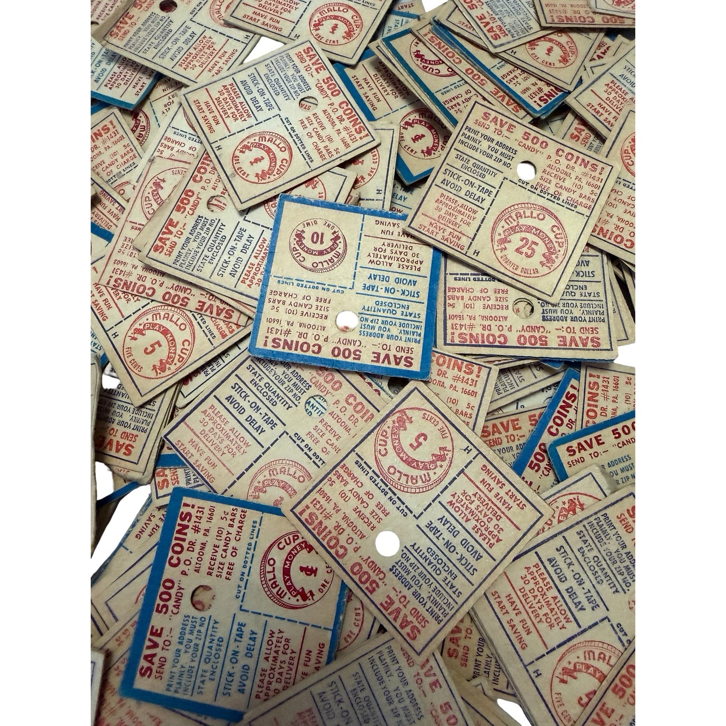 Vintage Mallo Cup Play Money Huge Mixed Lot 1 5 10 25 Cent Candy Advertising Ephemera