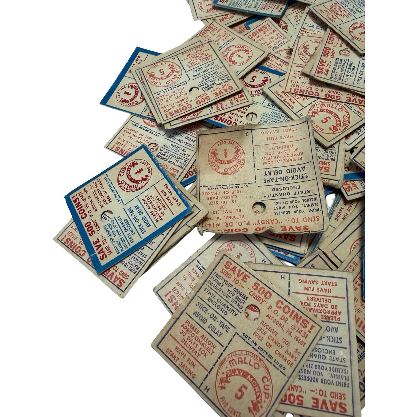 Vintage Mallo Cup Play Money Huge Mixed Lot 1 5 10 25 Cent Candy Advertising Ephemera