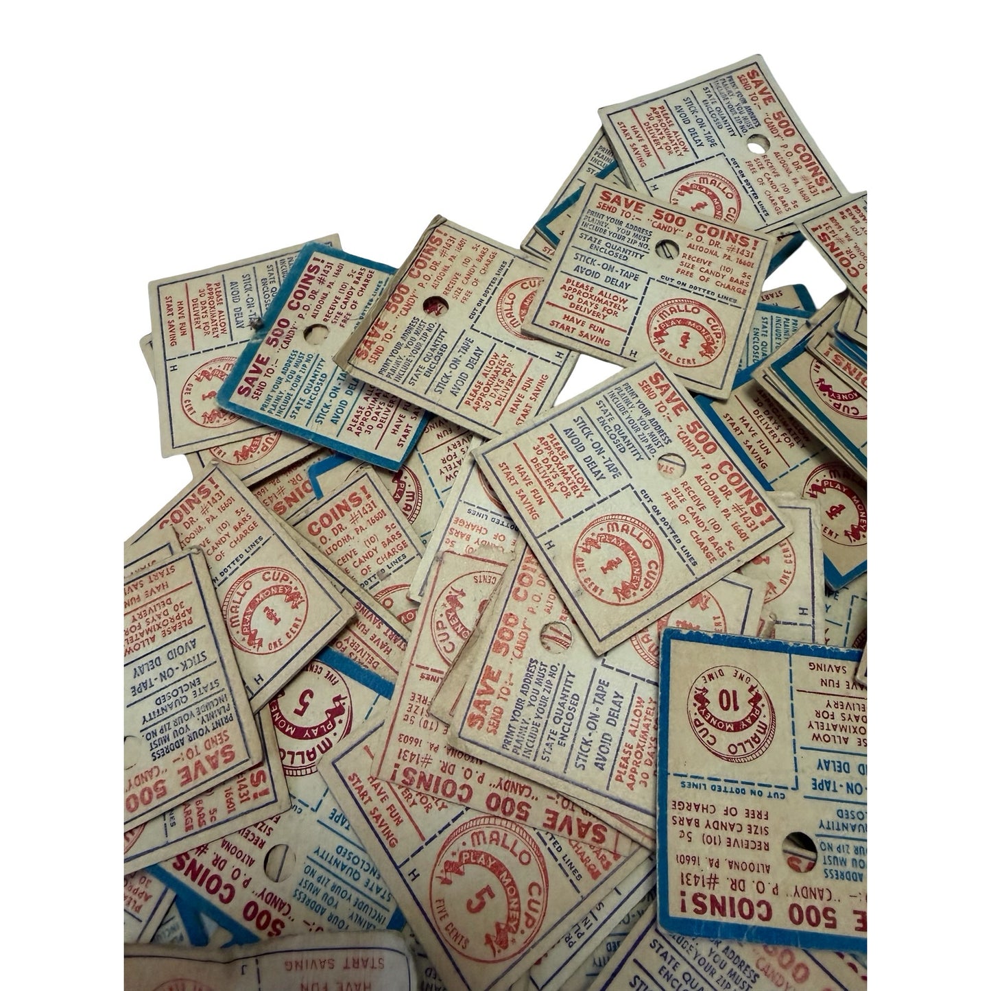 Vintage Mallo Cup Play Money Huge Mixed Lot 1 5 10 25 Cent Candy Advertising Ephemera