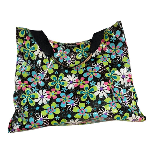 Bracciano Floral Tote Bag – Colorful Vinyl Shoulder Bag