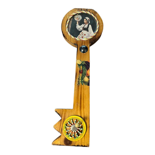 Vintage Italian Decorative Wall Key – Mid-Century Souvenir – 11.5” x 3.75”