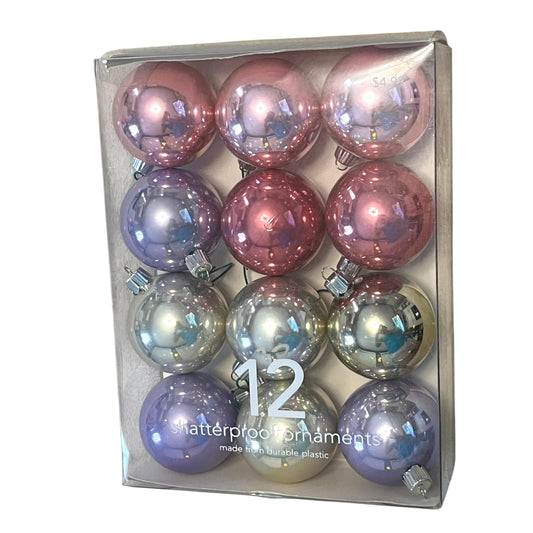 Martha Stewart 2002 Christmas Luster Shatterproof Ornaments – Set of 12