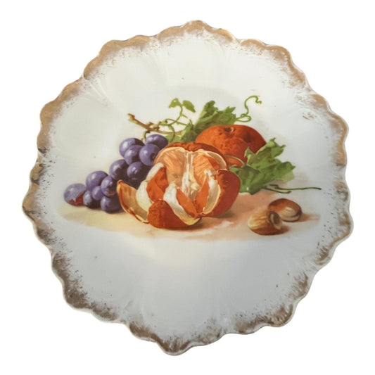 Antique Z.S. & Co. Bavaria Plate - "Punch" Fruit Still Life - 9"