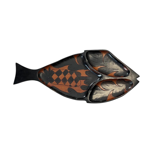 Vintage Handcrafted Wood Fish Tray – Coastal Serving & Display Accent