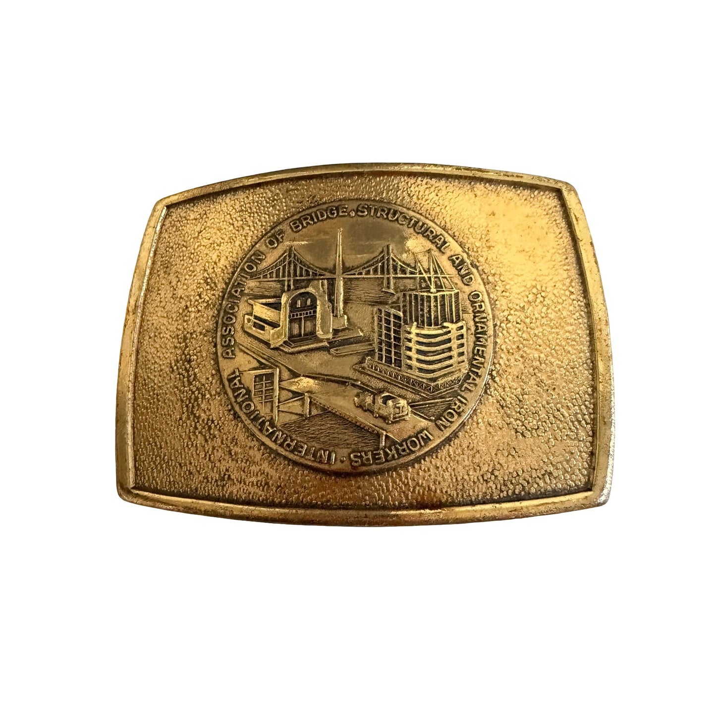 Vintage International Association of Bridge Structural & Ornamental Iron Workers Belt Buckle