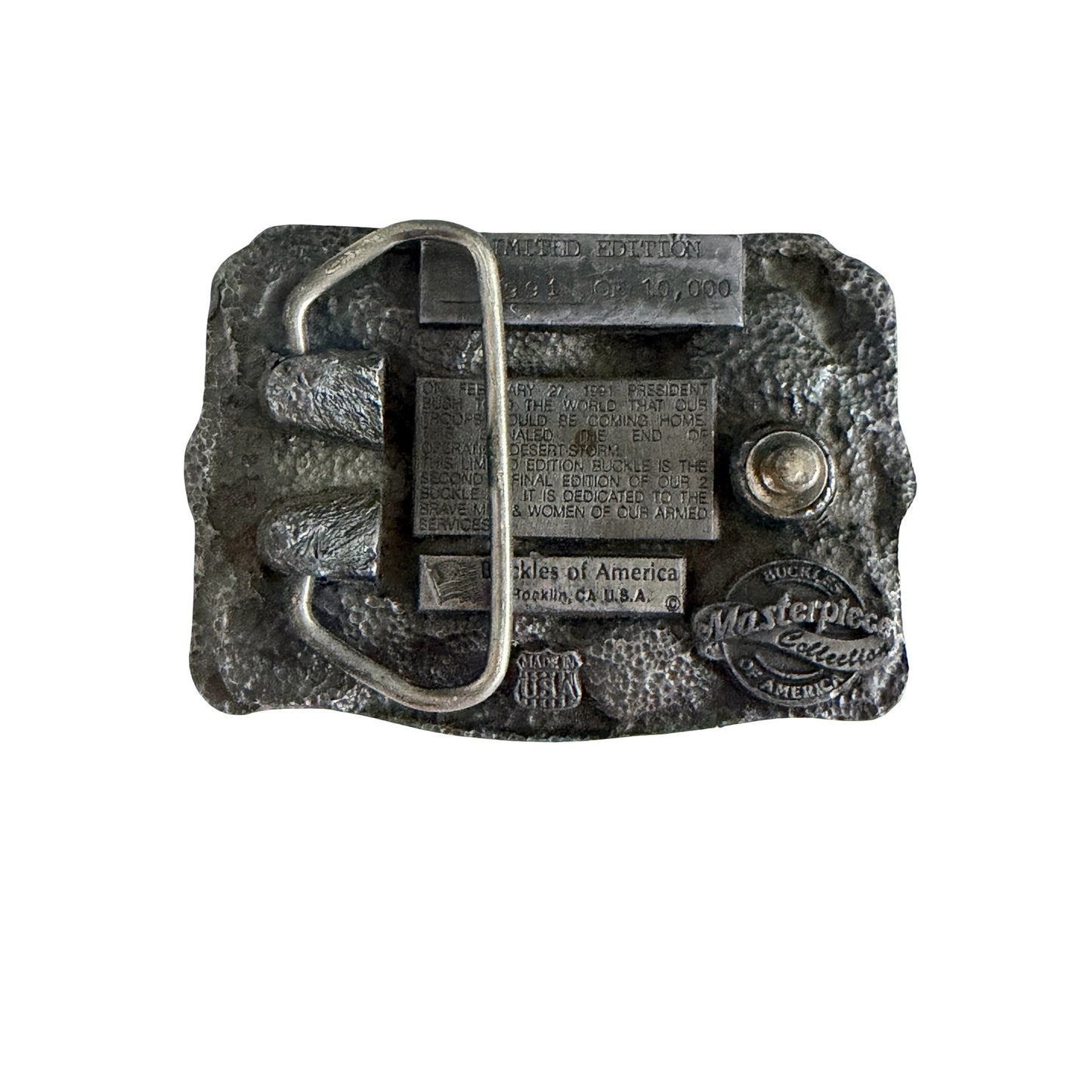 1991 Victory In The Gulf Operation Desert Storm Limited Edition Belt Buckle 5931/10000