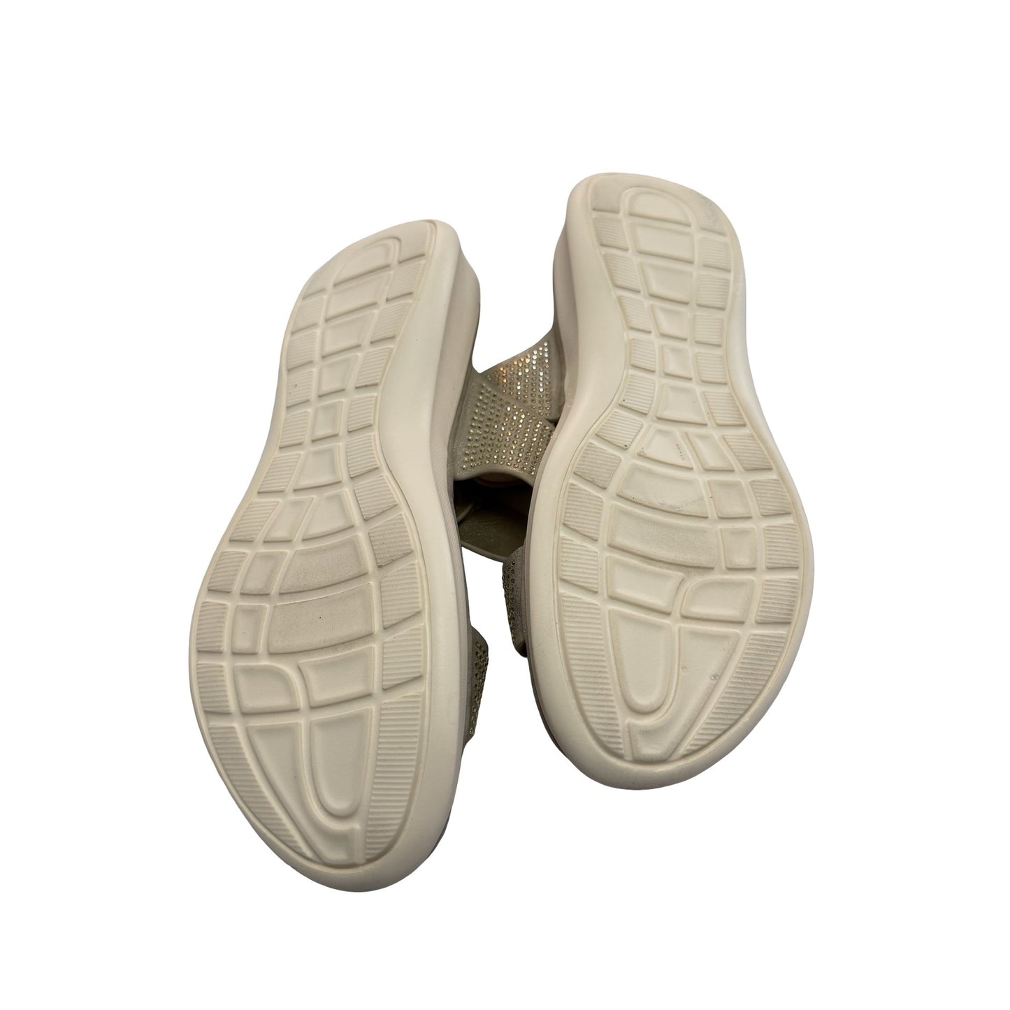 Flexus by Spring Step Bling-SGld Soft Gold Rhinestone Comfort Slide Sandals Size 37