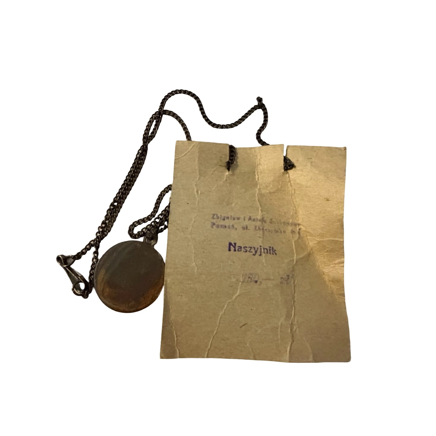 Vintage Pope John Paul II Jan Paweł II Silverplated Pendant Necklace Poland Original Card