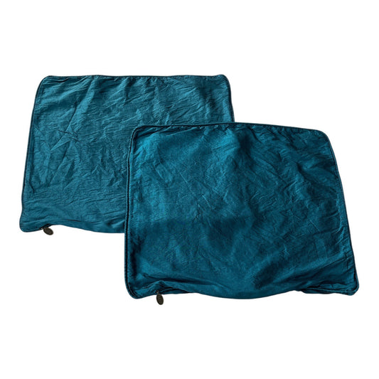 Set of 2 Pier 1 Teal Decorative Pillow Covers – 16x20 – Vintage