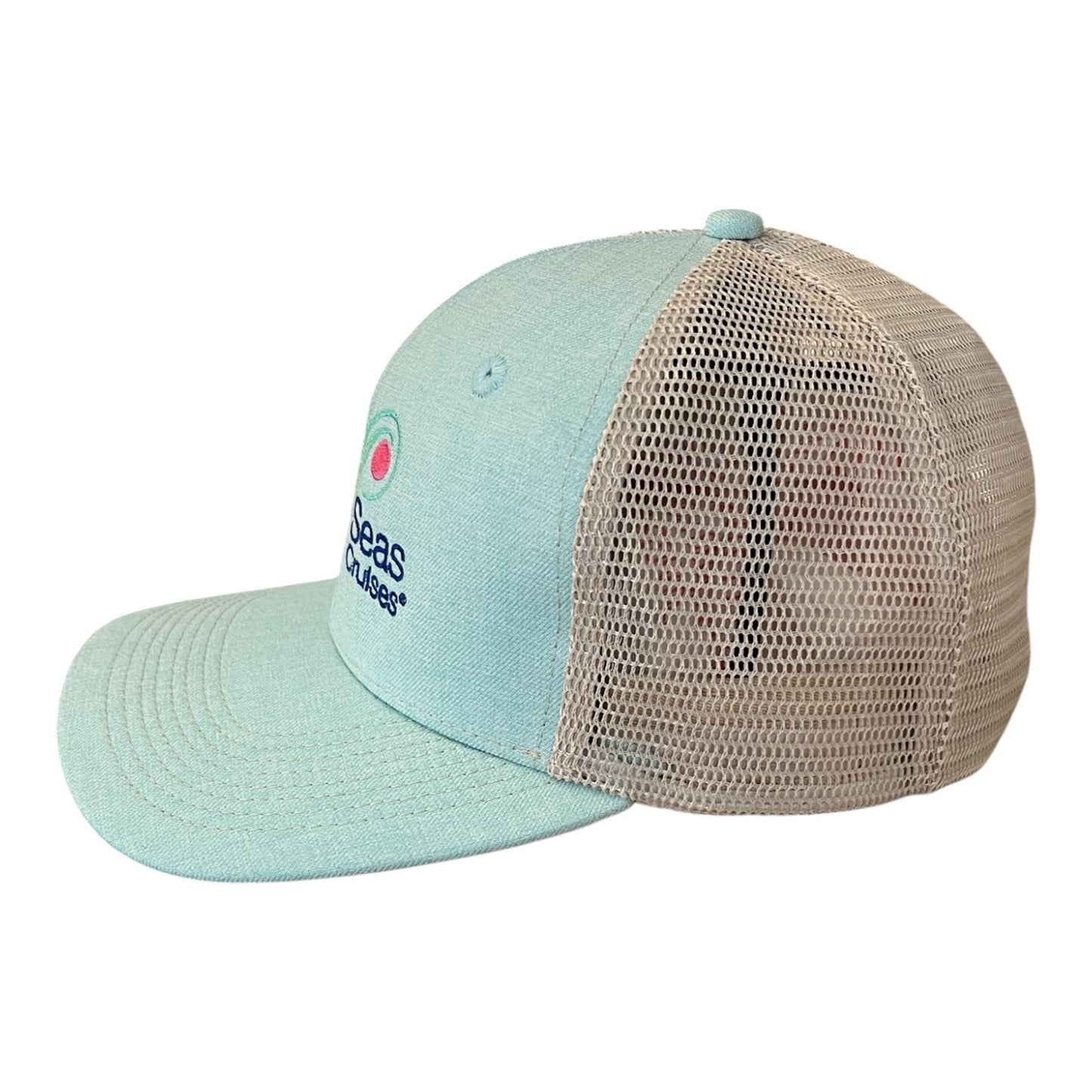 Coastal Mint Green Trucker Hat Mesh Snapback Beach Resort Vacation Cap Pearl Seas Cruises