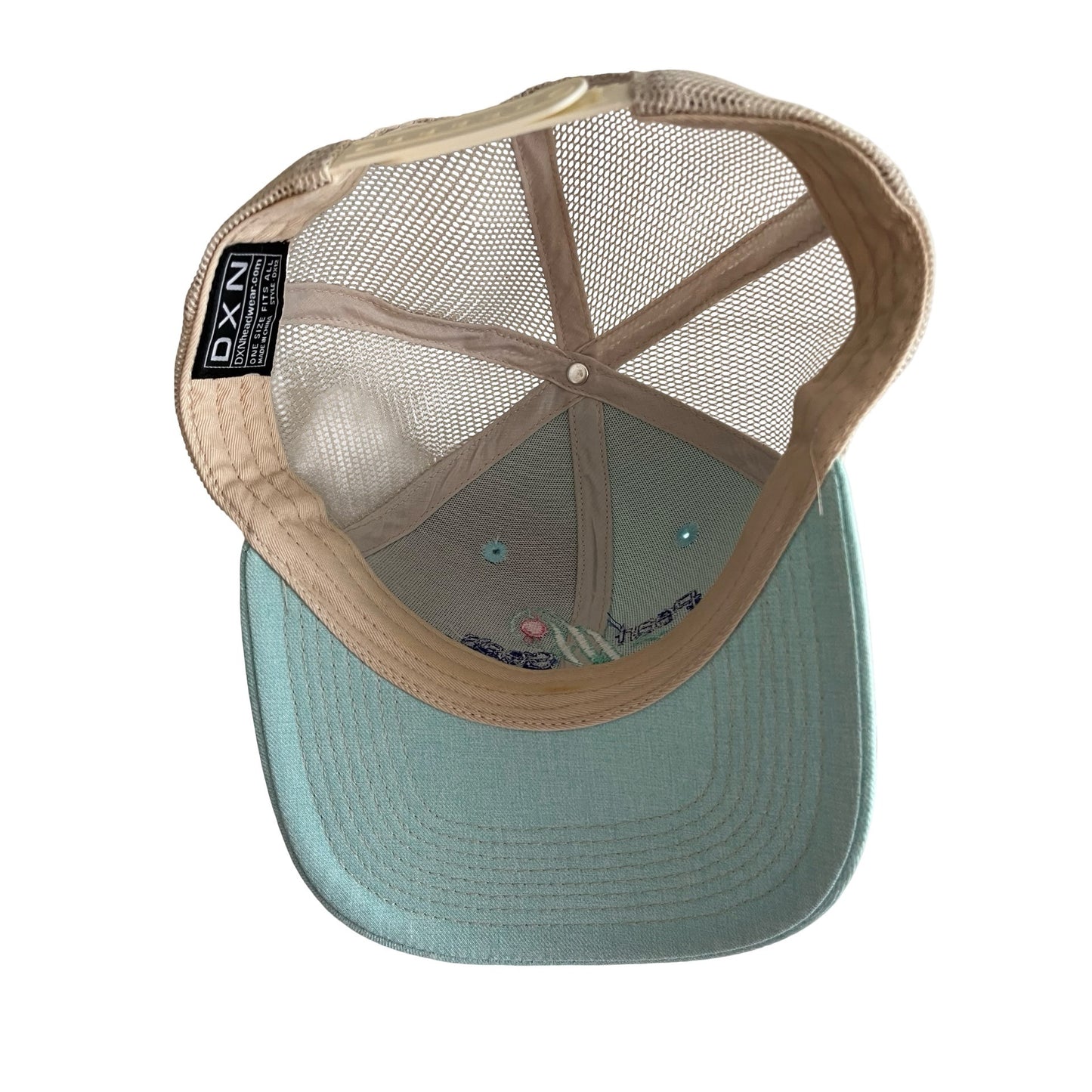 Coastal Mint Green Trucker Hat Mesh Snapback Beach Resort Vacation Cap Pearl Seas Cruises