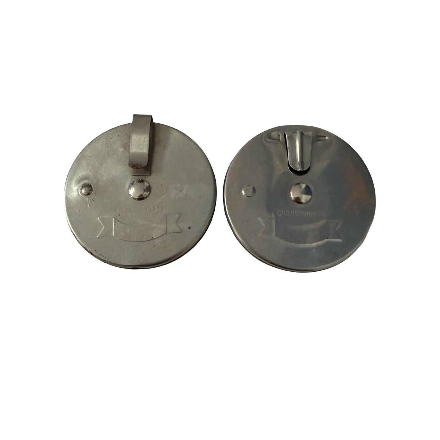 Lot of 2 Vintage Jack Armstrong Pedometers Metal Belt Clip Step Counters Untested