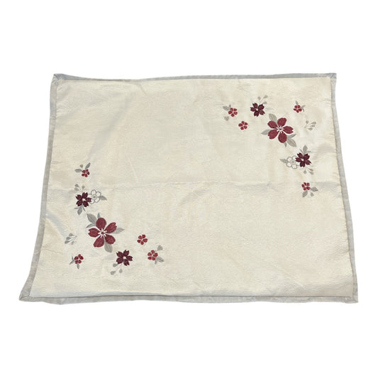 Set of 2 Martha Stewart Collection Standard Pillow Shams – Embroidered Floral – Cream with Burgundy & Gray Accents