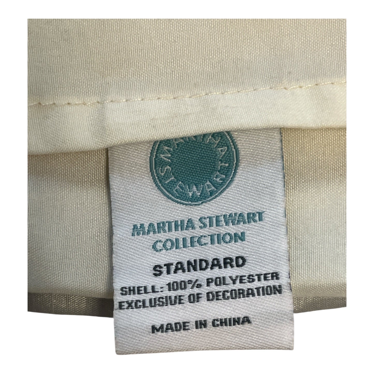 Set of 2 Martha Stewart Collection Standard Pillow Shams – Embroidered Floral – Cream with Burgundy & Gray Accents
