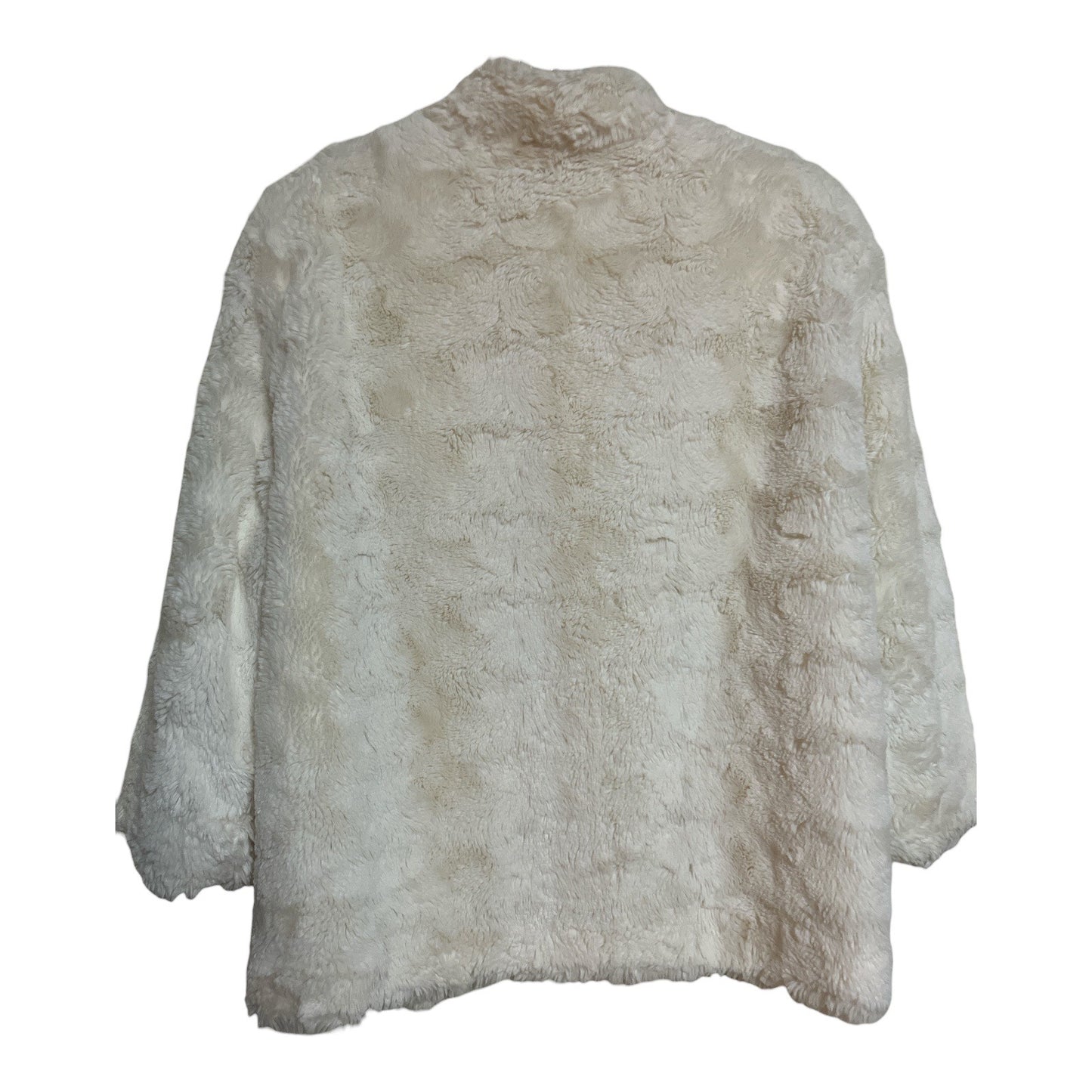 Alfred Dunner Petite Faux Fur Jacket Cream 14P Soft Plush Winter Coat