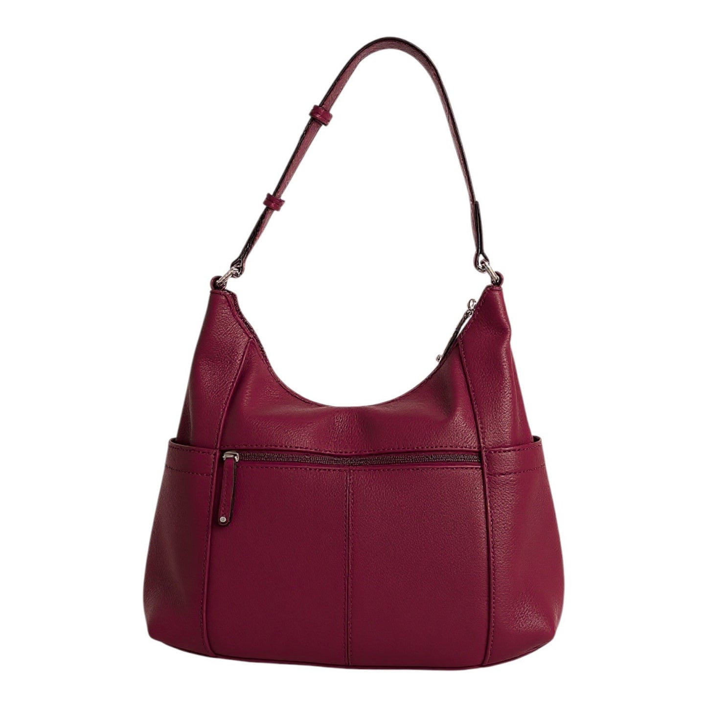 Tignanello Red Pebbled Leather Shoulder Bag with Buckle Detail