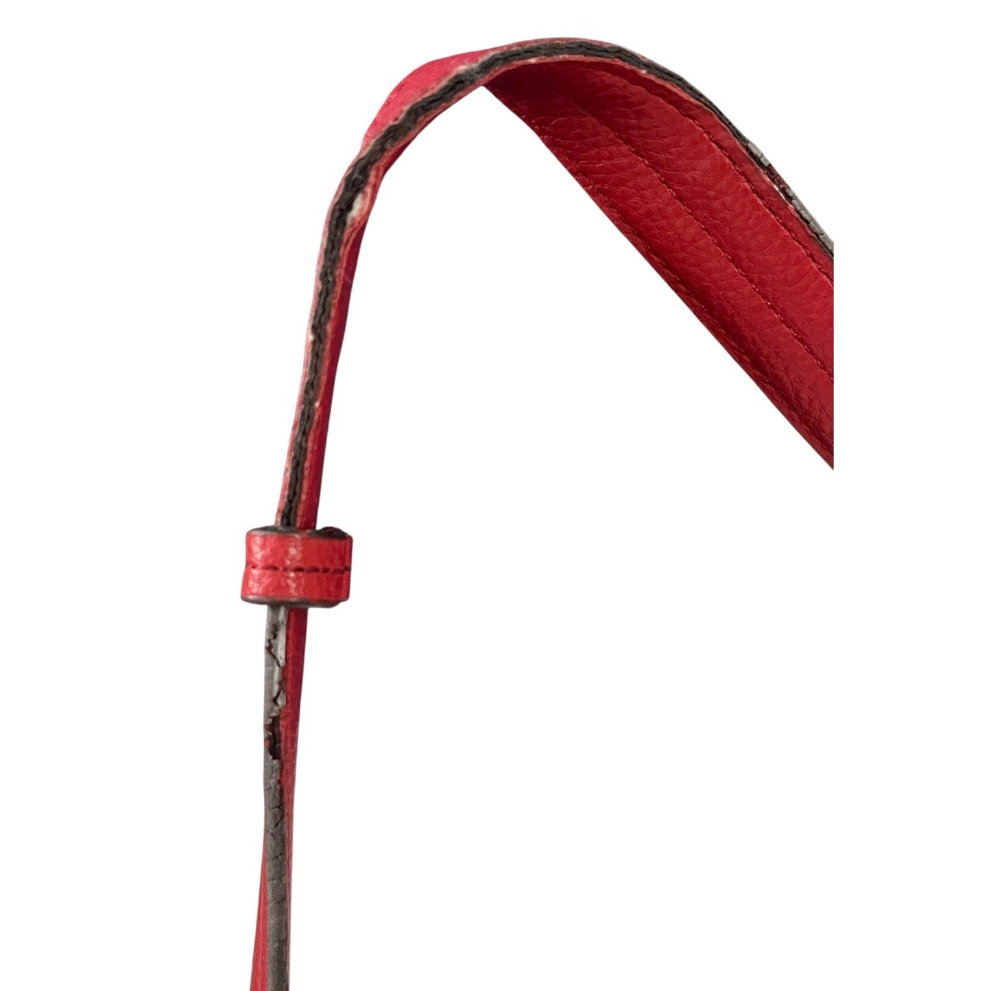 Tignanello Red Pebbled Leather Shoulder Bag with Buckle Detail