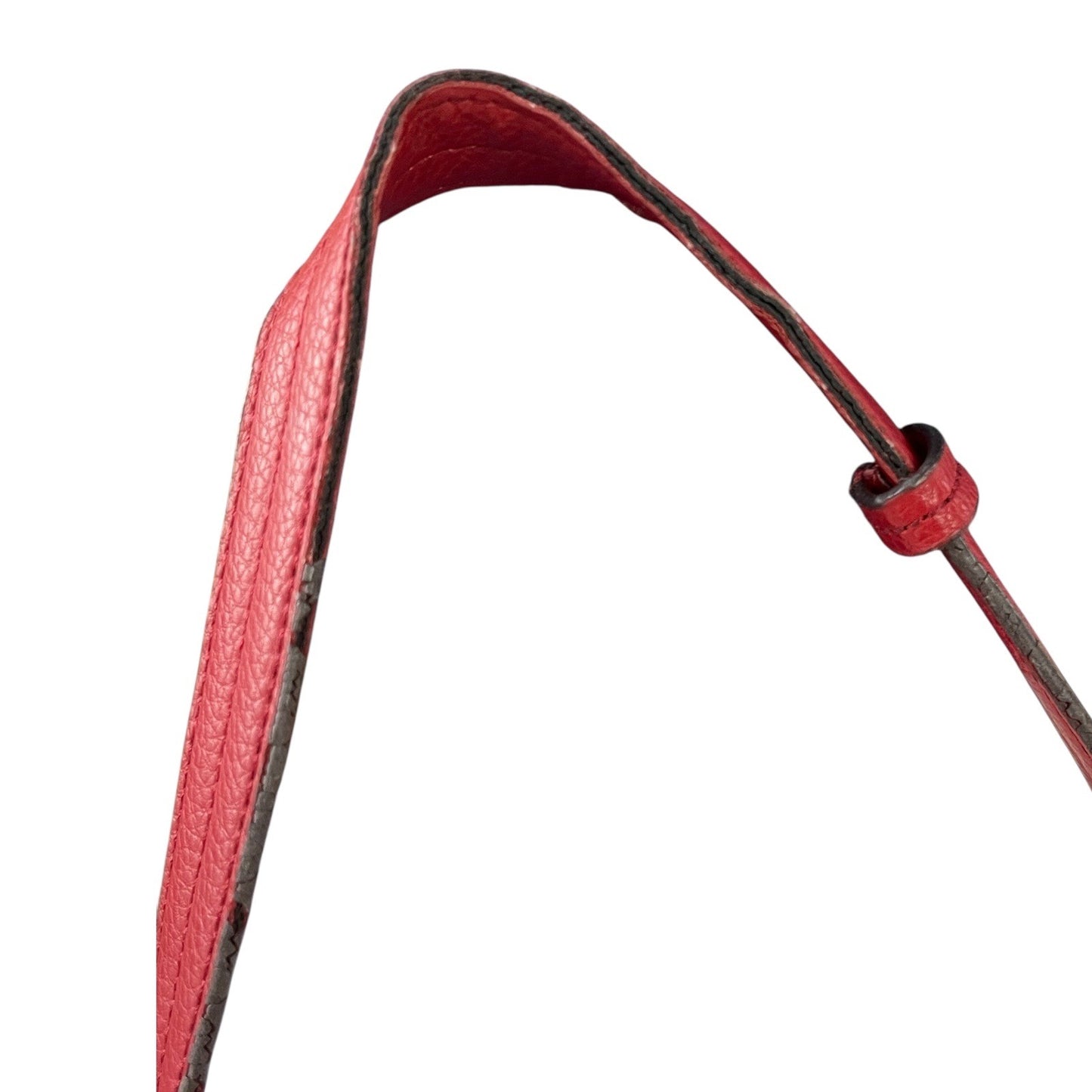 Tignanello Red Pebbled Leather Shoulder Bag with Buckle Detail
