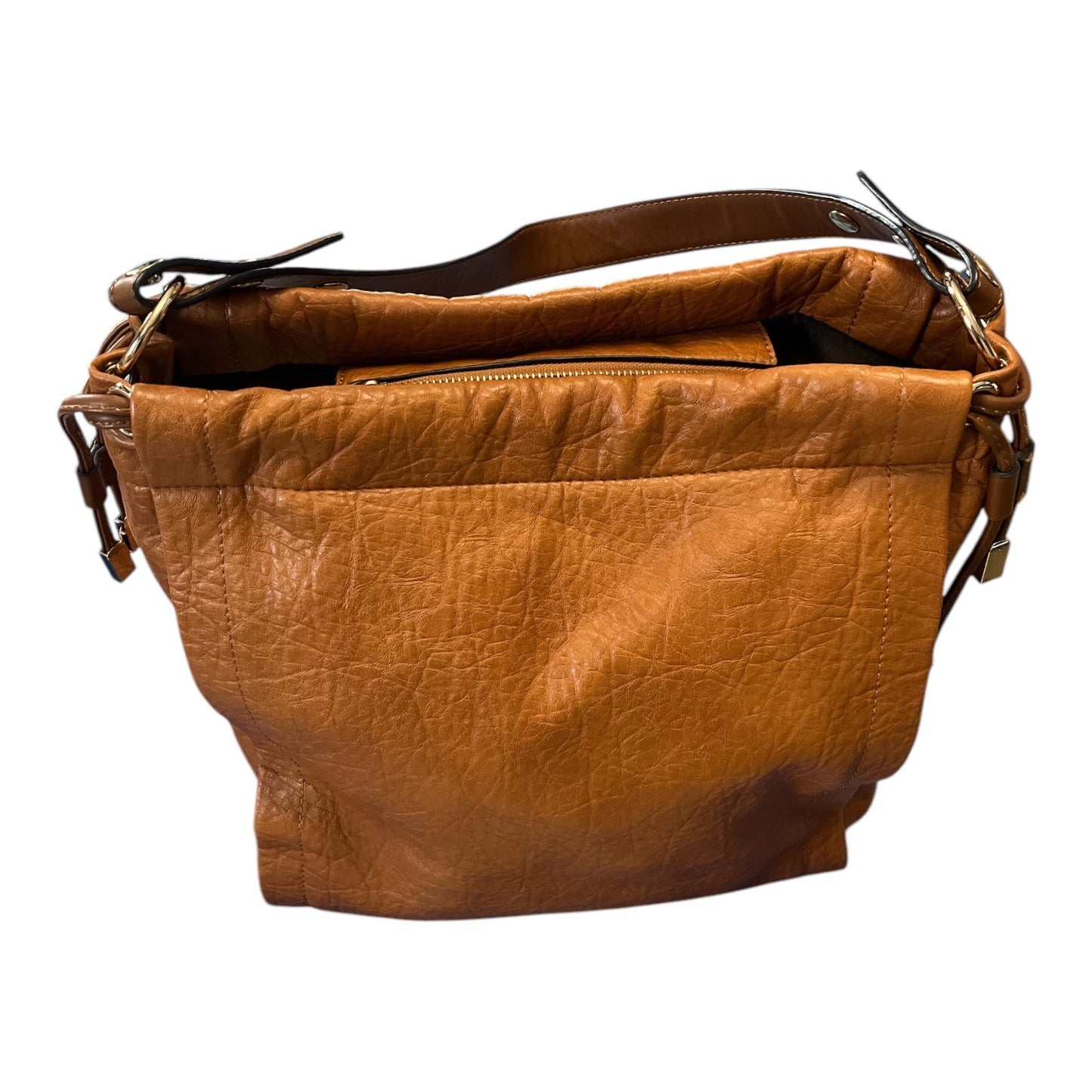 Parfois Brown Slouchy Hobo Bag Vegan Leather Drawstring Shoulder