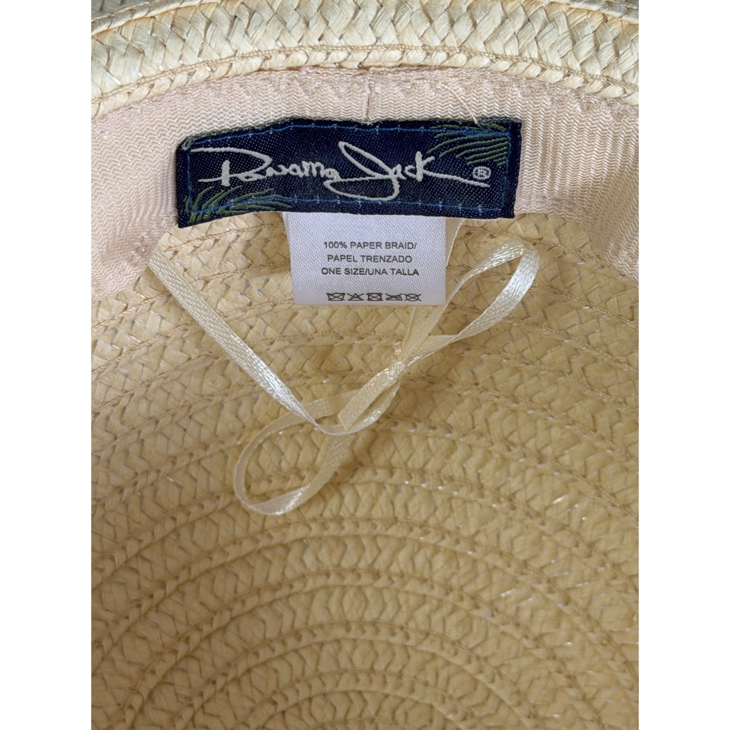 Panama Jack Women's Paper Braid Sun Hat Wide Brim Shell Trim One Size Beach Resort