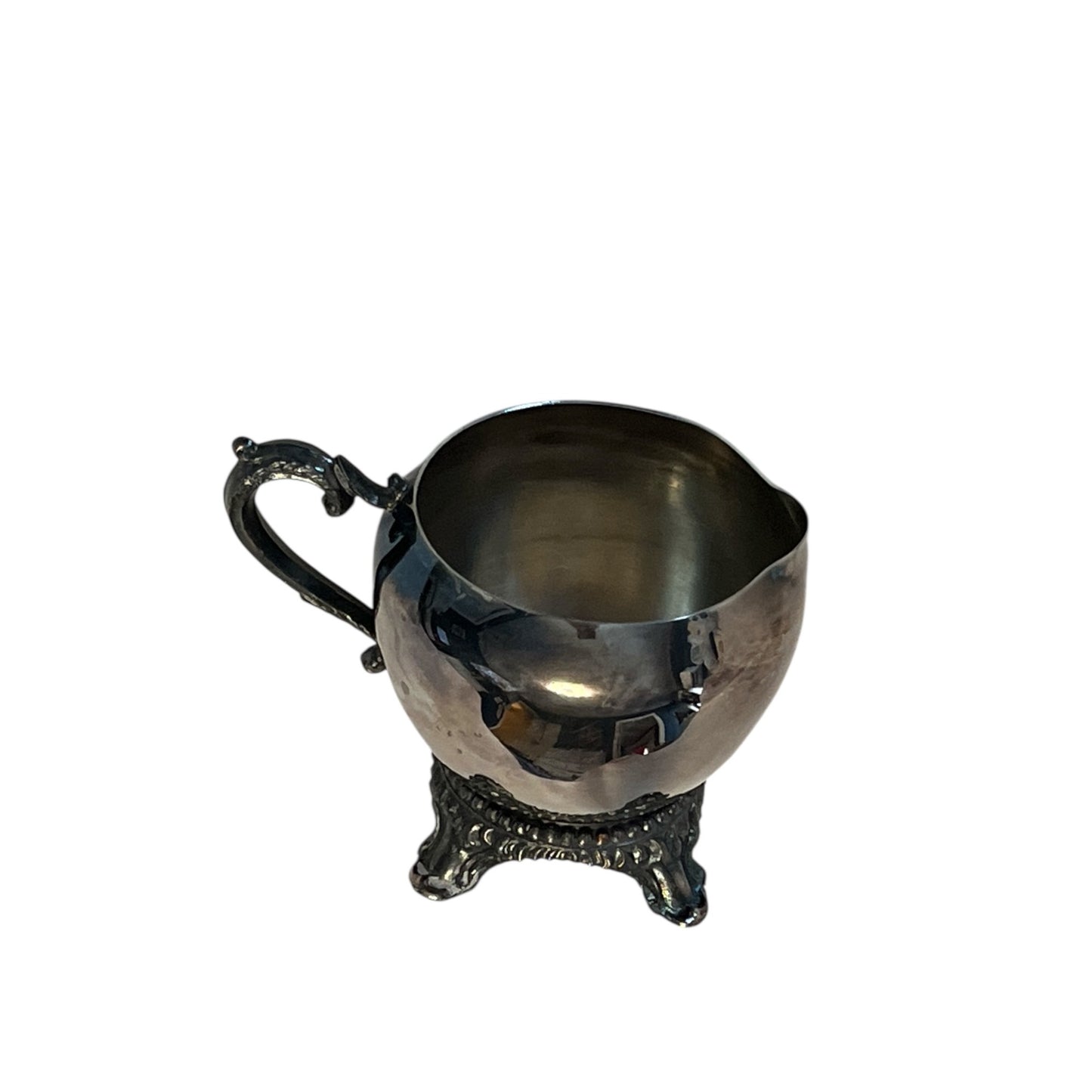 Vintage Silverplate Creamer & Sugar Bowl Set – Wm. A Rogers Sugar, Ornate Footed Creamer – Mid-Century Silver Tableware