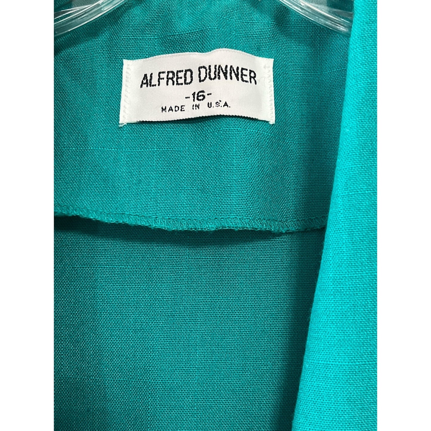 Vintage Alfred Dunner Women’s Teal Blazer Jacket Size 16 – Made in USA