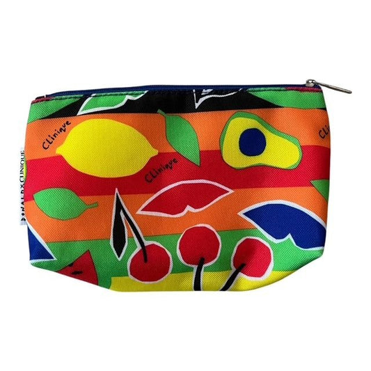 Donald Robertson x Clinique Fruit Print Cosmetic Makeup Bag – Yellow Lining