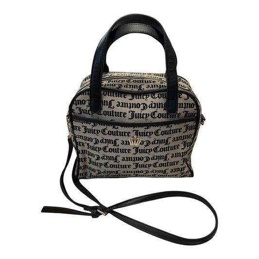 Y2K Juicy Couture Monogram Mini Satchel Crossbody Bag Black Tan Gold Hardware