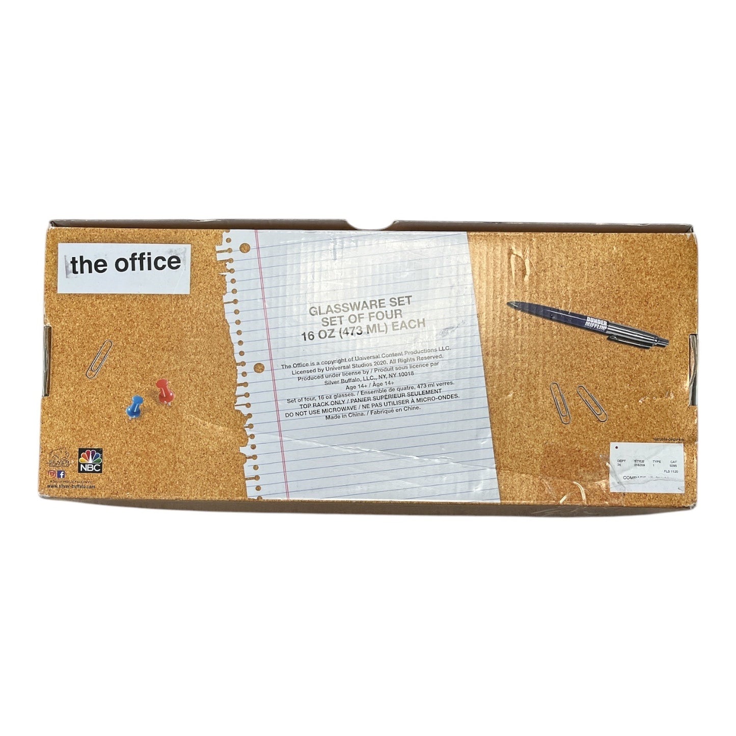 The Office Christmas Glassware Set of 4 Dwight Schrute Michael Scott 16 oz Tumblers