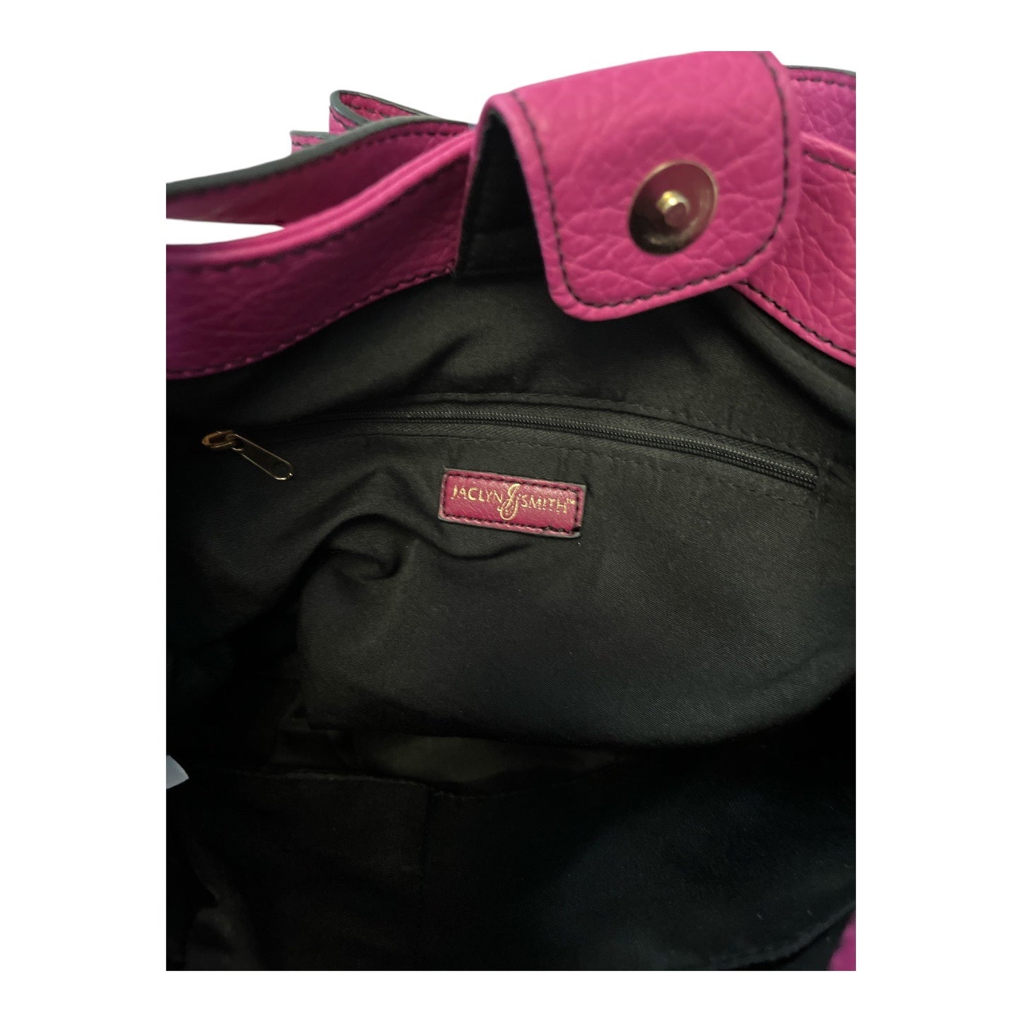 Jaclyn Smith Magenta Pebbled Faux Leather Shoulder Bag NWT Gold Hardware Tote Purse