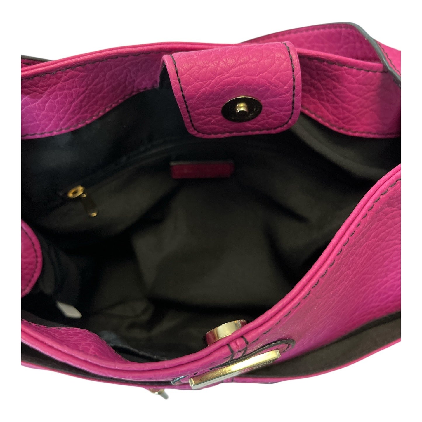 Jaclyn Smith Magenta Pebbled Faux Leather Shoulder Bag NWT Gold Hardware Tote Purse