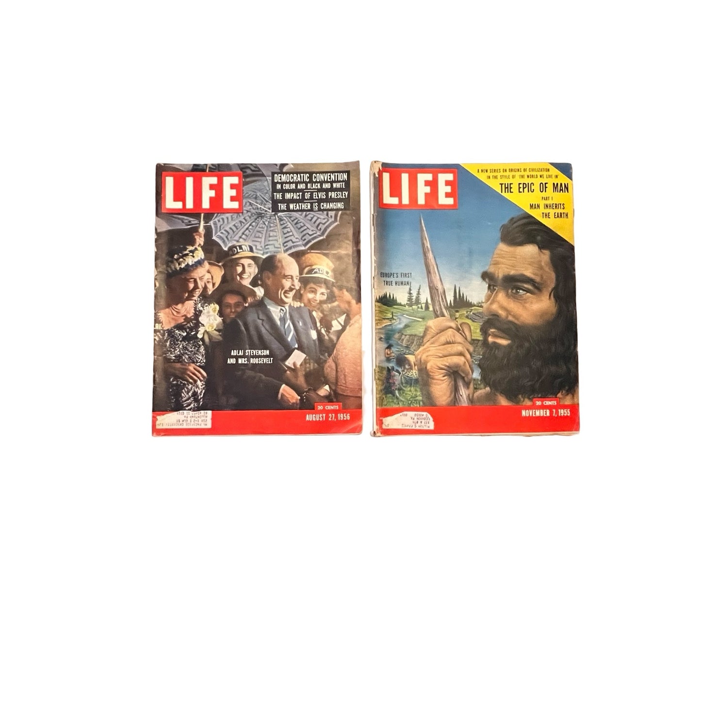 Vintage LIFE Magazine Lot 1955 1956 Elvis Presley Ads Marlboro Coke Lucky Strike Ephemera