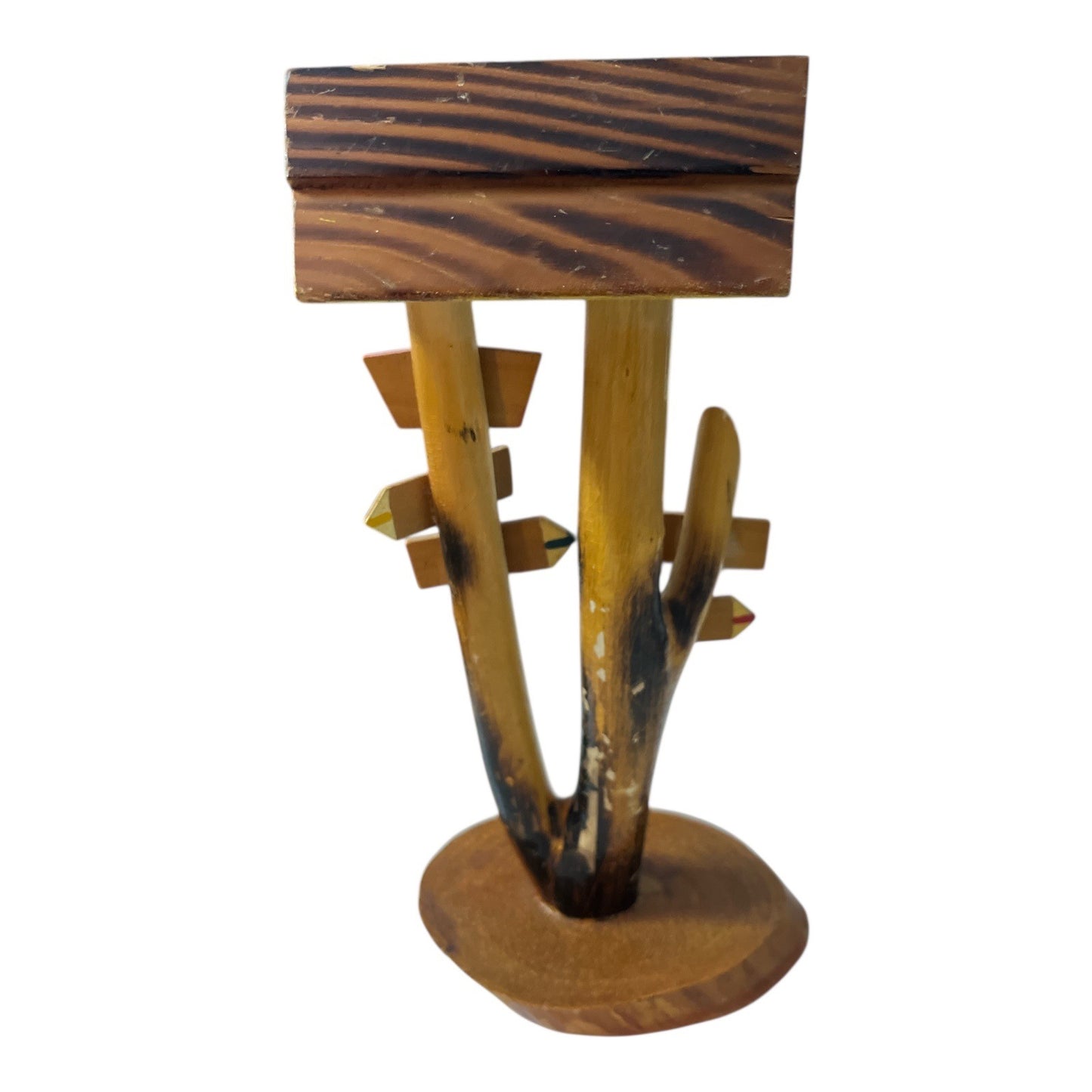 Vintage Czech Krkonoše Wooden Signpost Souvenir “Rozcestník” Vrchlabí Folk Art