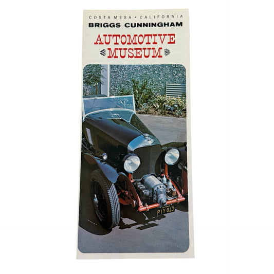 Vintage Briggs Cunningham Automotive Museum Brochure Costa Mesa California Classic Cars
