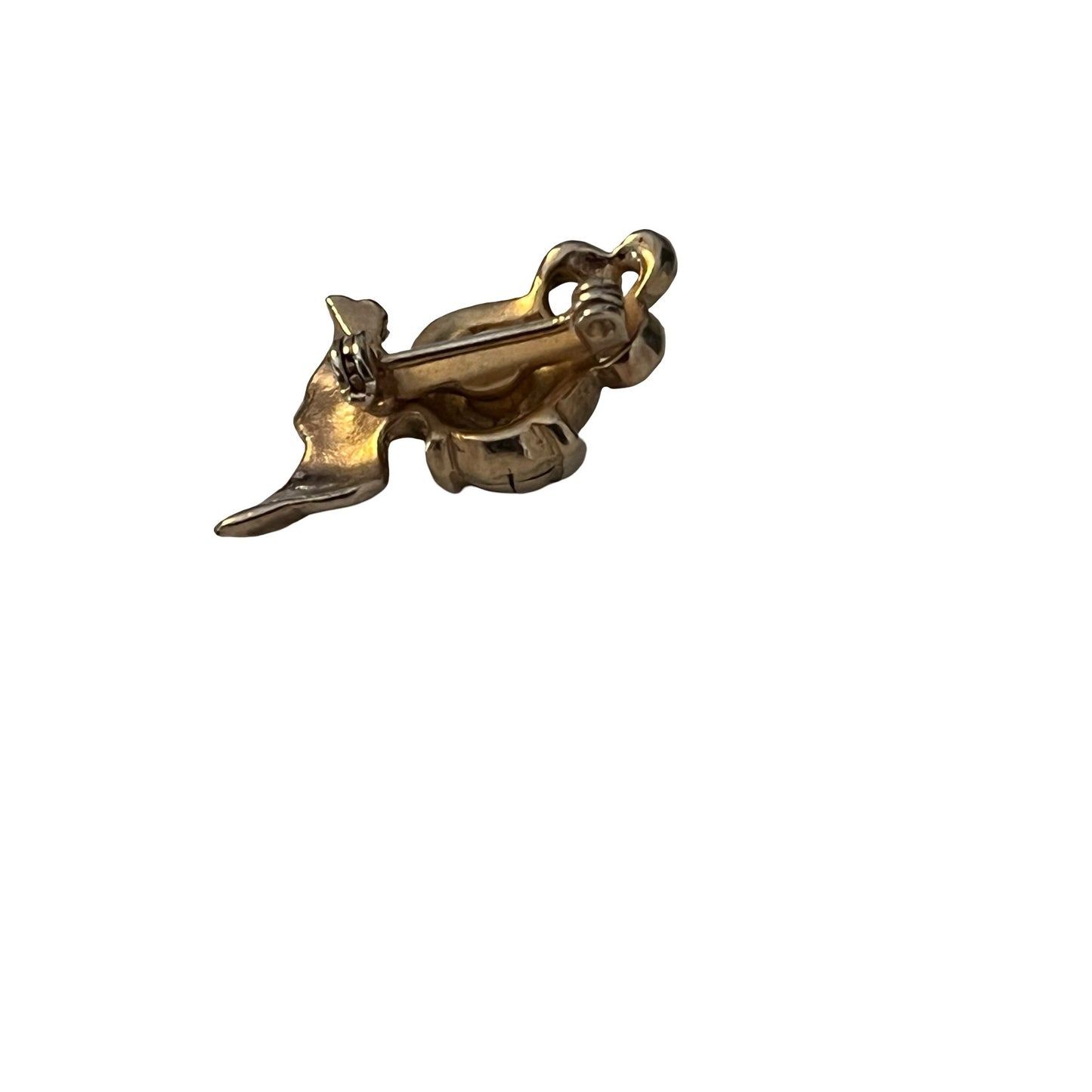 Vintage Knight Helmet Brooch Gold Tone Rhinestone Medieval Armor Pin