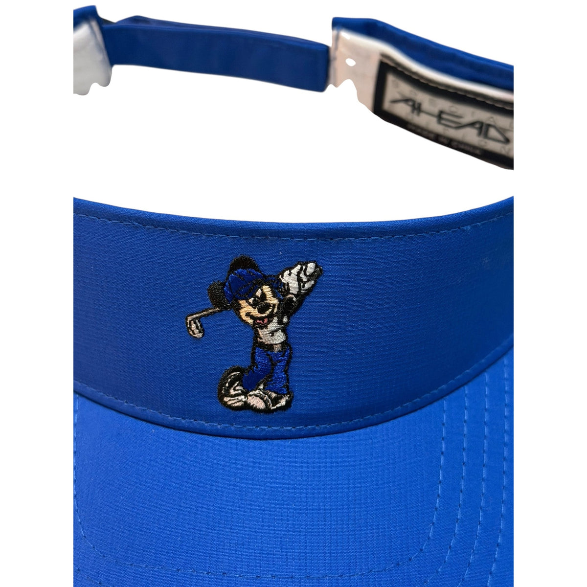 Disney Mickey Mouse Golf Visor Ahead USA Royal Blue Embroidered Adjustable NWT