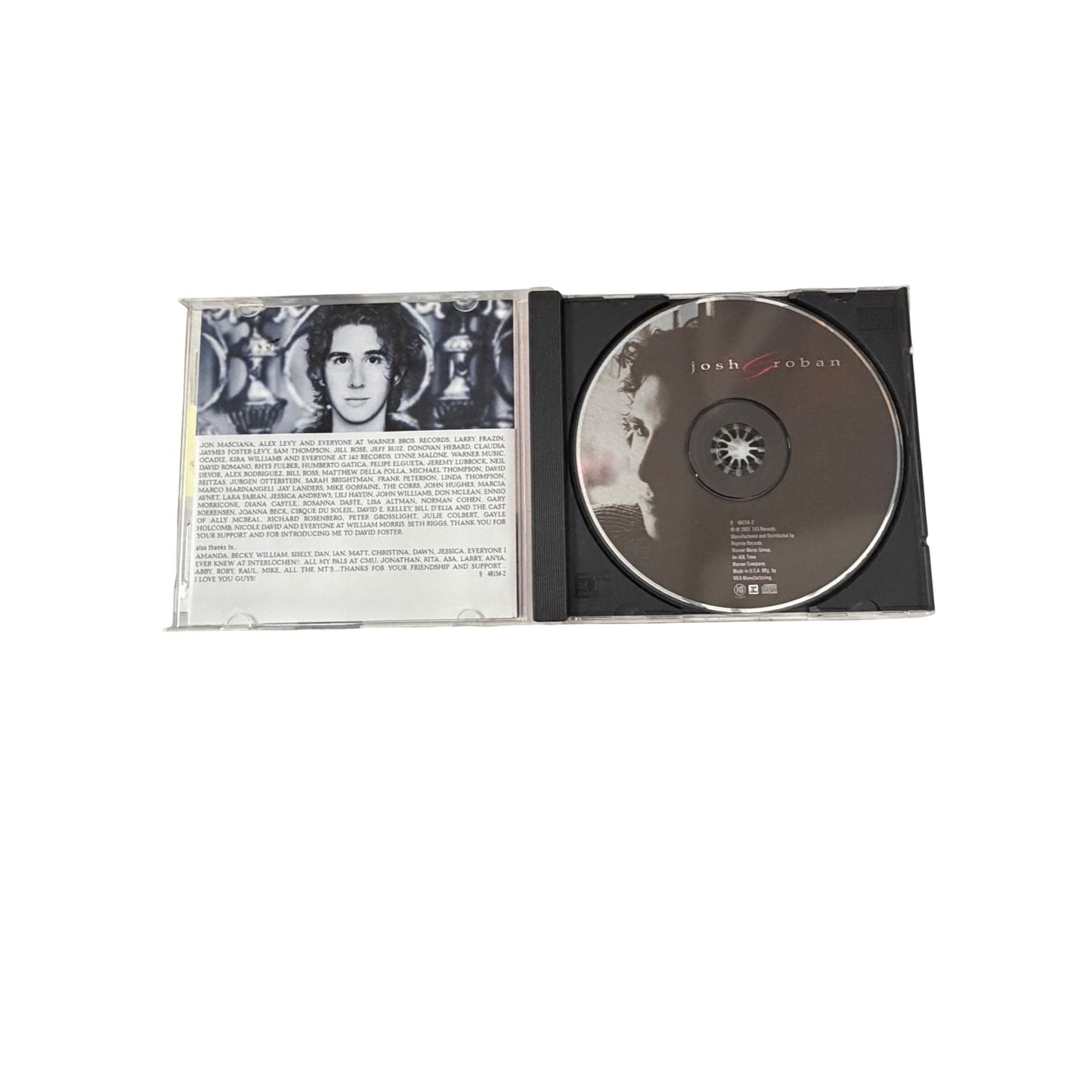 Josh Groban Self-Titled CD 2001 Reprise Records David Foster The Prayer Charlotte Church