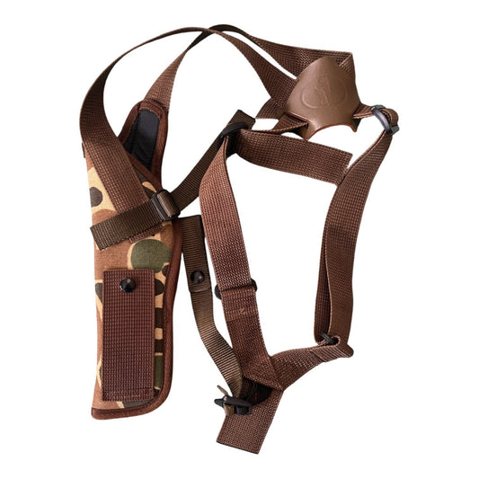 Uncle Mike’s Sidekick Vertical Shoulder Holster Harness Woodland Camo Adjustable Nylon Rig