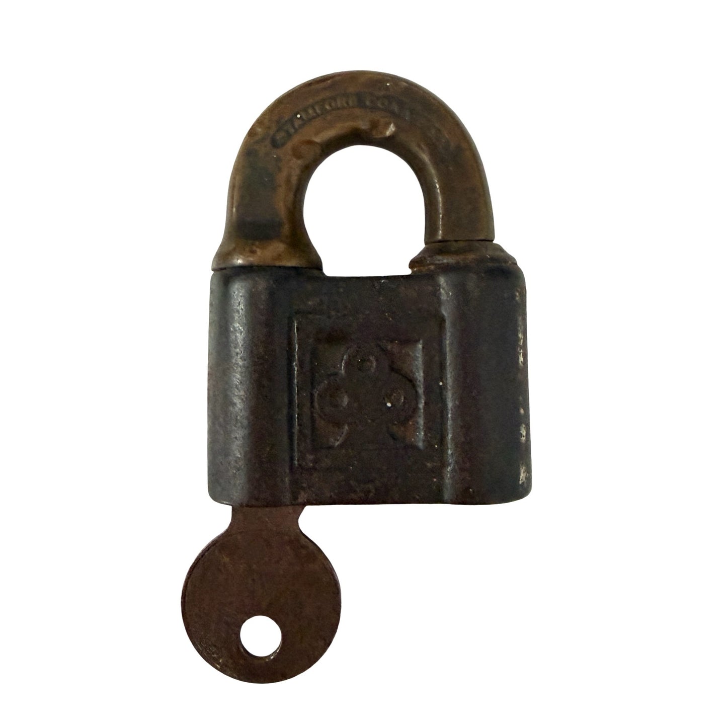 Vintage Yale & Towne Mfg Co Padlock Stamford Conn CT Brass Steel Lock with Original Key