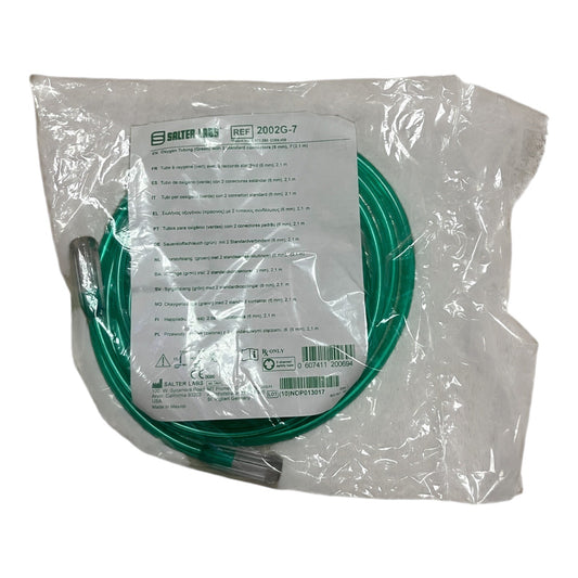 Salter Labs Oxygen Tubing 7 ft Green with Standard Connectors – Replacement Accessory