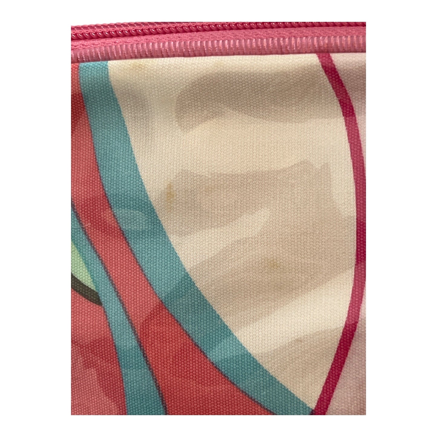 Vintage Liz Claiborne Clear Vinyl Cosmetic Makeup Bag Pink Swirl Wristlet Pouch Y2K