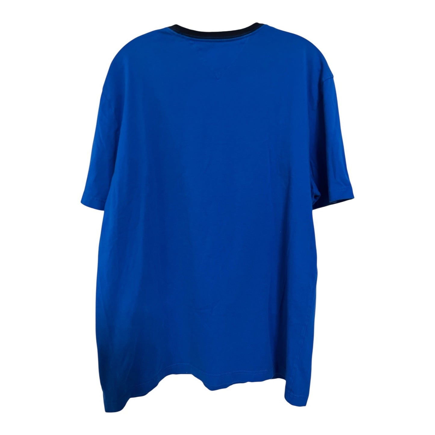Tommy Hilfiger Men's XL T-Shirt – Blue Cotton Logo Tee, Crew Neck, Short Sleeve, 44x29