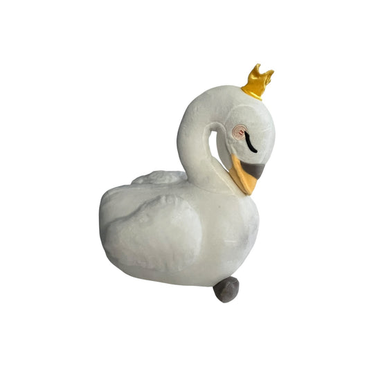 Honeymaru Swan Plush 11” Kawaii Crowned White Swan Stuffed Animal